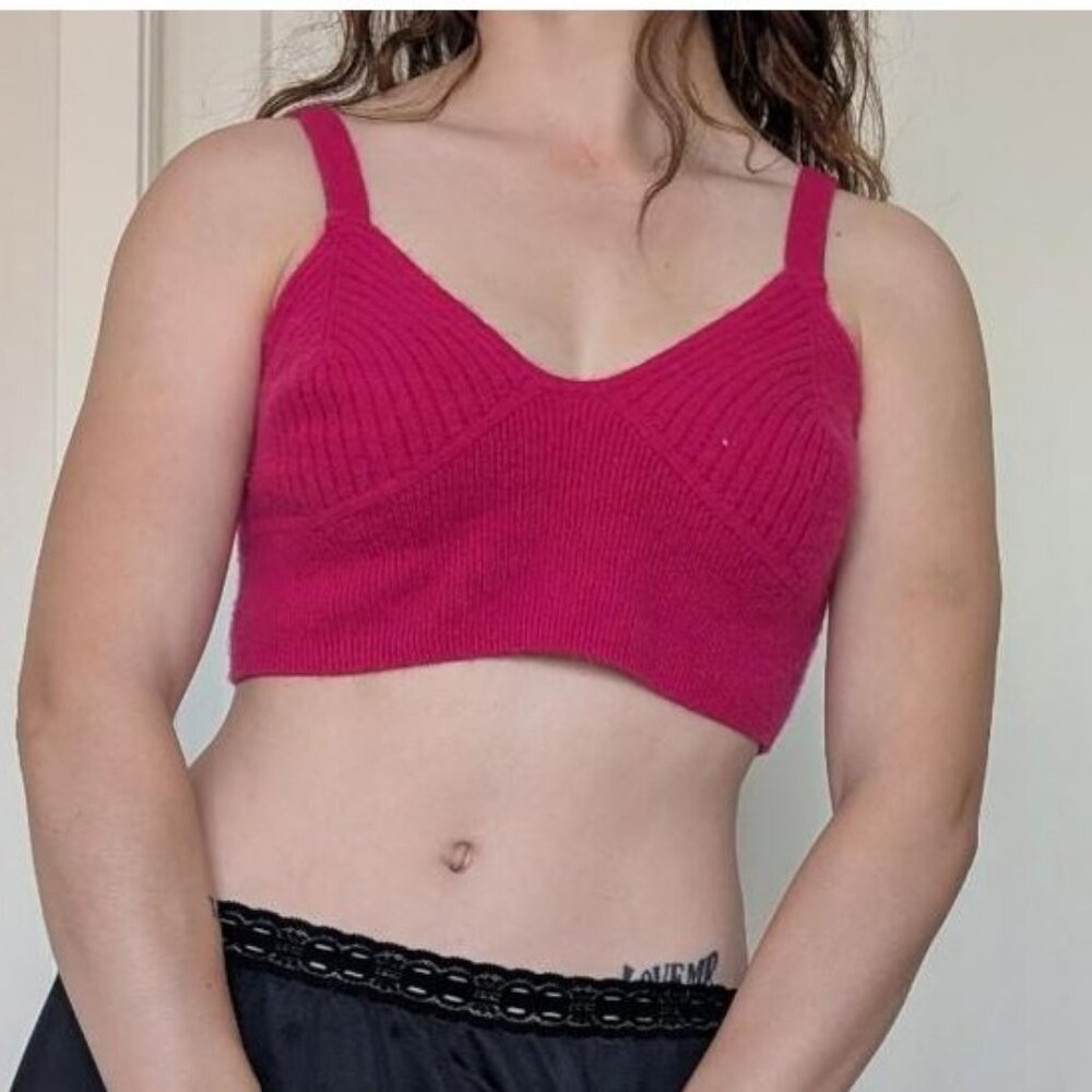 Free People pink knit top